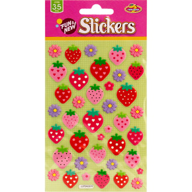 Fun & New Stickers, Strawberry, 35 Pieces