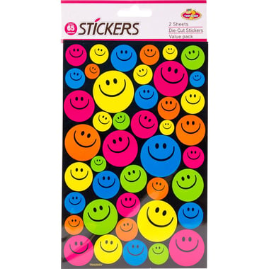 Stickers, Smiley - Die-Cut, 26 Pieces