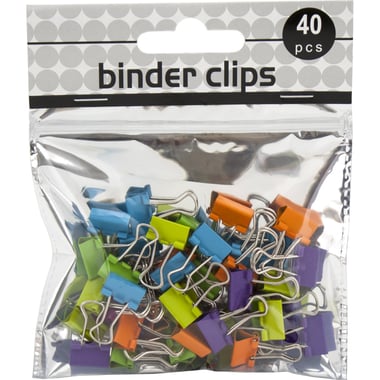 Roco Binder Clips, 15.00 mm ( .59 in ), Paint Coated, Assorted Color