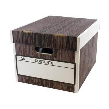 Archive Box, 32 X 25 X 40 cm, Corrugated Cardboard, Brown/White