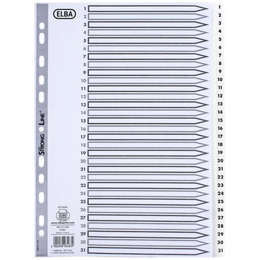 Elba Index Divider, A4, 1/31 Tab Cut, Blank Tab Type, White Tab Color, Card Stock