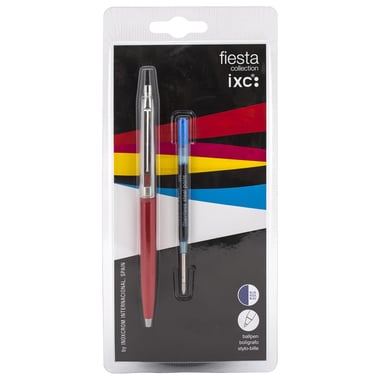 Inoxcrom Fiesta B55 Executive Pen, Blue Ink Color, Medium, Ballpoint, 1 Pen + 1 Refill