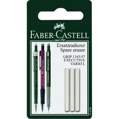 Faber-Castell Refill Eraser, Long and Round Stick for Grip 1345/47 White
