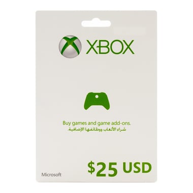 Microsoft 25$ Xbox Live Payment and Recharge Card,