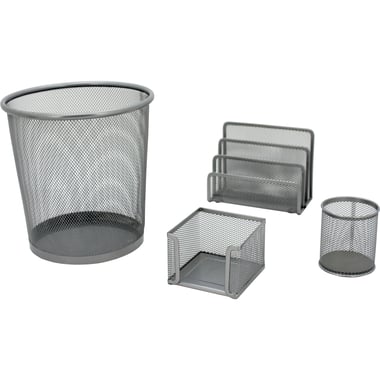 Roco Desk Set, 4 Components, Mesh Steel, Grey