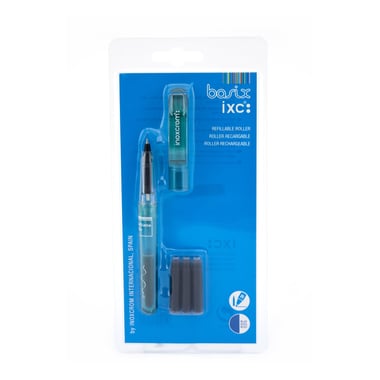 Inoxcrom Basix Rollerball Pen, Blue Ink Color, 0.5 mm, Ballpoint, 5 Pieces