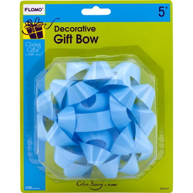 FLOMO Gift, Self Stick Bows, Pastel Blue, Satin