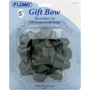 FLOMO Gift, Self Stick Bows, Hunter Green, Satin