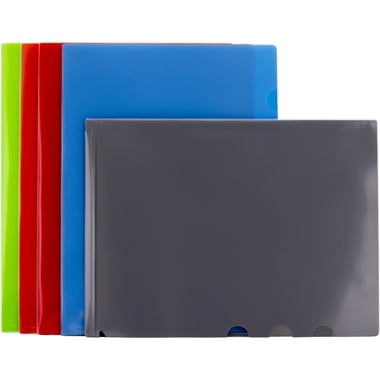 Flat File Folder, A4, 2 Dividers, Assorted Color