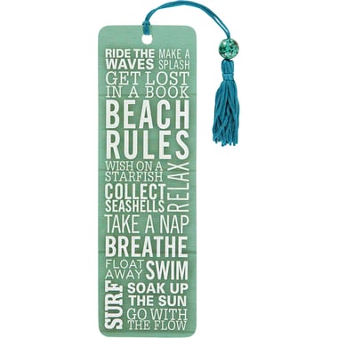 Peter Pauper Press Beaded Bookmark with Case, Beach Rules, Cardboard
