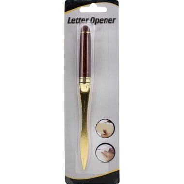 Manual Letter Opener Steel, 204.00 mm ( 8.03 in ), Dark Brown/Gold