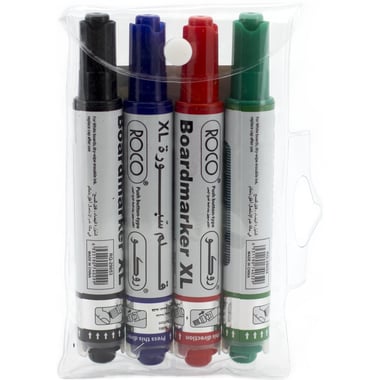 Roco Whiteboard Marker, 1.5 - 3 mm Chisel Tip, Black;Blue;Green;Red