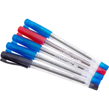 Roco 1427 Dry Ink Pen, Black;Blue;Red Ink Color, Medium, Ballpoint, 5 Pieces