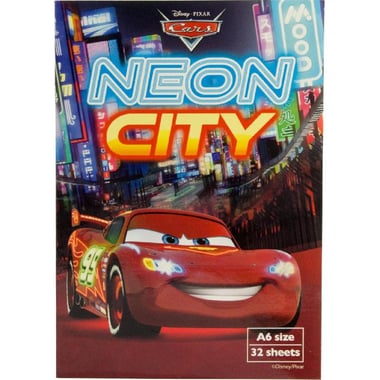 Disney Cars Notebook, "Neon City", A4, 64 Pages (32 Sheets), Lined