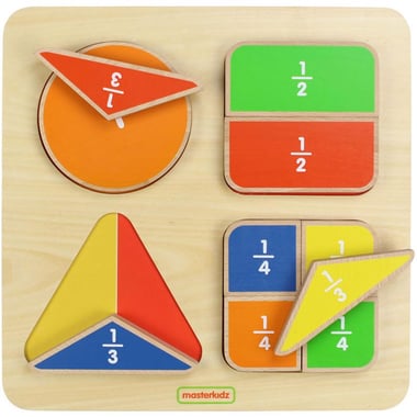 Masterkidz Geometric Fraction Board Math Learning Activity Set, 2 Years and Above