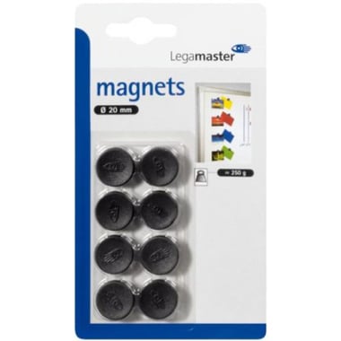 Legamaster Magnetic Signal, Round, 250 gm, 20 mm, Black