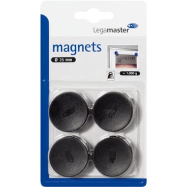 Legamaster Magnetic Signal, Round, 1000 gm, 35 mm, Black