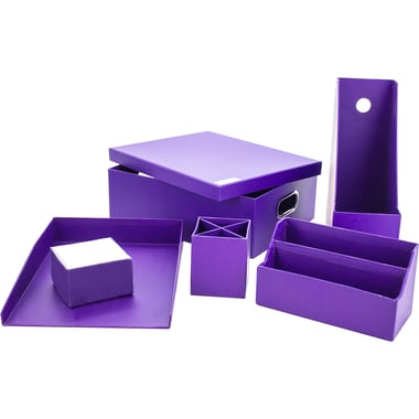 Desk Set, 6 Components, Paper, Purple