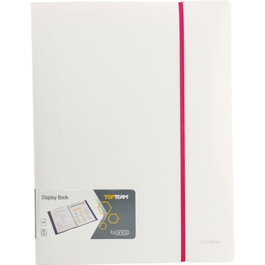 Top Team Display Book, 40 Pocket, A4, Polypropylene, White/Pink