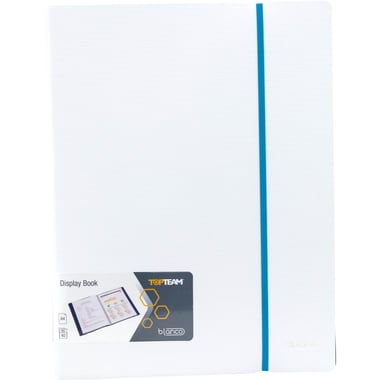 Top Team Display Book, 40 Pocket, A4, Polypropylene, White/Blue