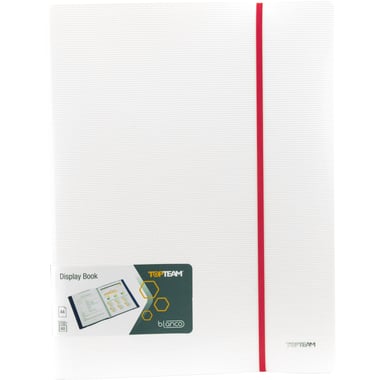 Top Team Display Book, 60 Pocket, A4, Polypropylene, White/Pink