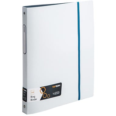 Top Team 4 "O" Ring Binder, 1.00 in ( 2.54 cm ), A4, Plastic/Metal, White/Blue