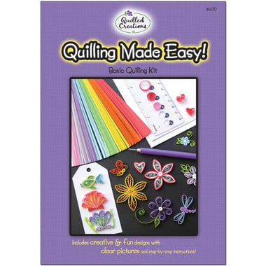 Quilled Creations Quilling Made Easy, Basic Quilling Kit, for Beginner, Creative Fun & Designs with Clear Pictures, Assorted Color