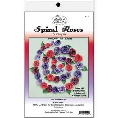 Quilled Creations Quilling Kit, Spiral Roses (Burgandy/Red/Purple), Assorted Color