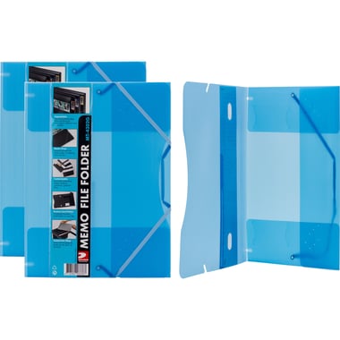 Data Bank Document Wallet, Single Pocket, A4, Polypropylene, Blue