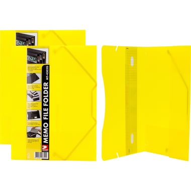 Data Bank Document Wallet, Single Pocket, A4, Polypropylene, Yellow