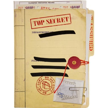 Paper House Tricky Notebook, Photo-real Cover Image - Top Secret, A6, 120 Pages (60 Sheets), Blank/Ruled (Page to Page)