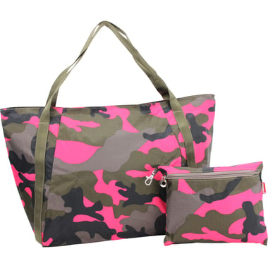 Montague Tote Bag, Neon Pink/Green/Grey
