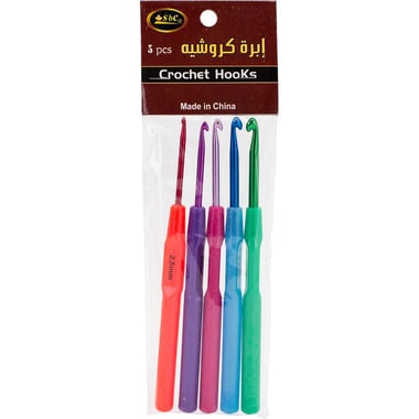 Crochet Craft, Hooks, 5 Sizes, Assorted Color