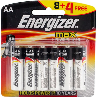 Energizer Max + PowerSeal AA Multipurpose Battery, 1.5 Volts,