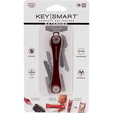 KeySmart Key Holder, Travel Organizer, Red