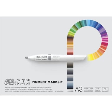 Winsor & Newton Pigment Marker Layout Bond, 75 gsm, White, A3, 50 Sheets