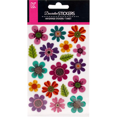 Twin Seven Stickers, Decorative Flowers, 16 Pieces
