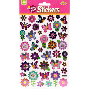 Fun & New Stickers, Flower and Butterfly