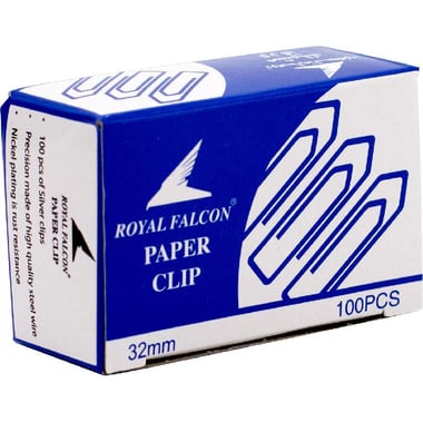 Royal Falcon Paper Clips, 32.00 mm ( 1.26 in ), Plated, Silver