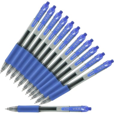 Zebra Sarasa Gel Ink Pen, Blue Ink Color, 0.7 mm, Ballpoint, 12 Colors