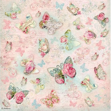 Stamperia Rice Paper Napkins, Greetings Butterflies (50 X 50 cm), Assorted Color, 14.00 g ( .49 oz )