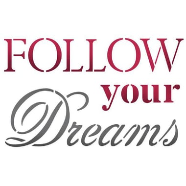 Stamperia Design Stencils, "Follow Your Dreams" (21 X 29.7 cm), Plastic