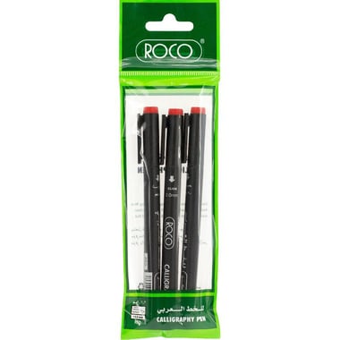 Roco Calligraphy Pen, Chisel, 1.0;2.0;3.0 mm, Red