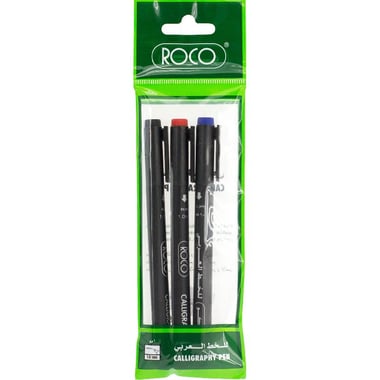 Roco Calligraphy Pen, Chisel, 1 mm, Black;Blue;Red