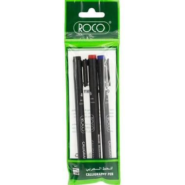 Roco Calligraphy Pen, Chisel, 3 mm, Black;Blue;Red