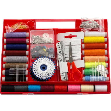 Sewing Kit, in a Clear Case with Handle