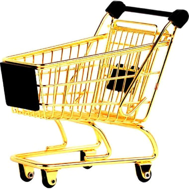 Mira Mini Cart Decor Novelty, Yellow Gold/Black