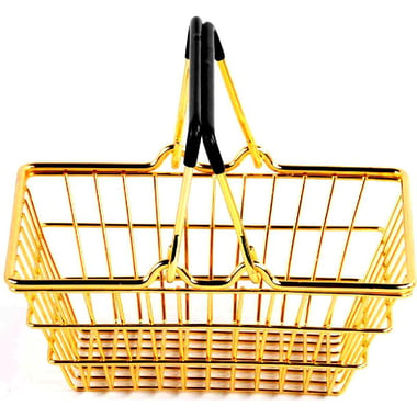 Mira Mini Basket Decor Novelty, Yellow Gold/Black