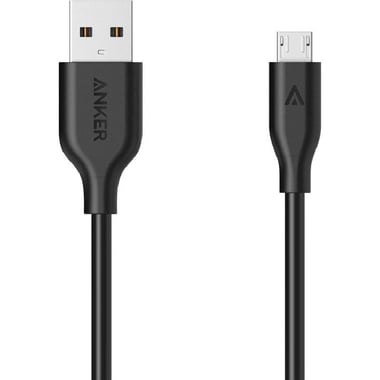 Anker PowerLine Micro USB to USB Sync & Charge Cable, 3.00 ft ( 91.44 cm ), Black