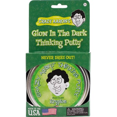 Crazy Aaron's Putty Glow in The Dark Krypton Slime Toy, White, 2 Years and Above